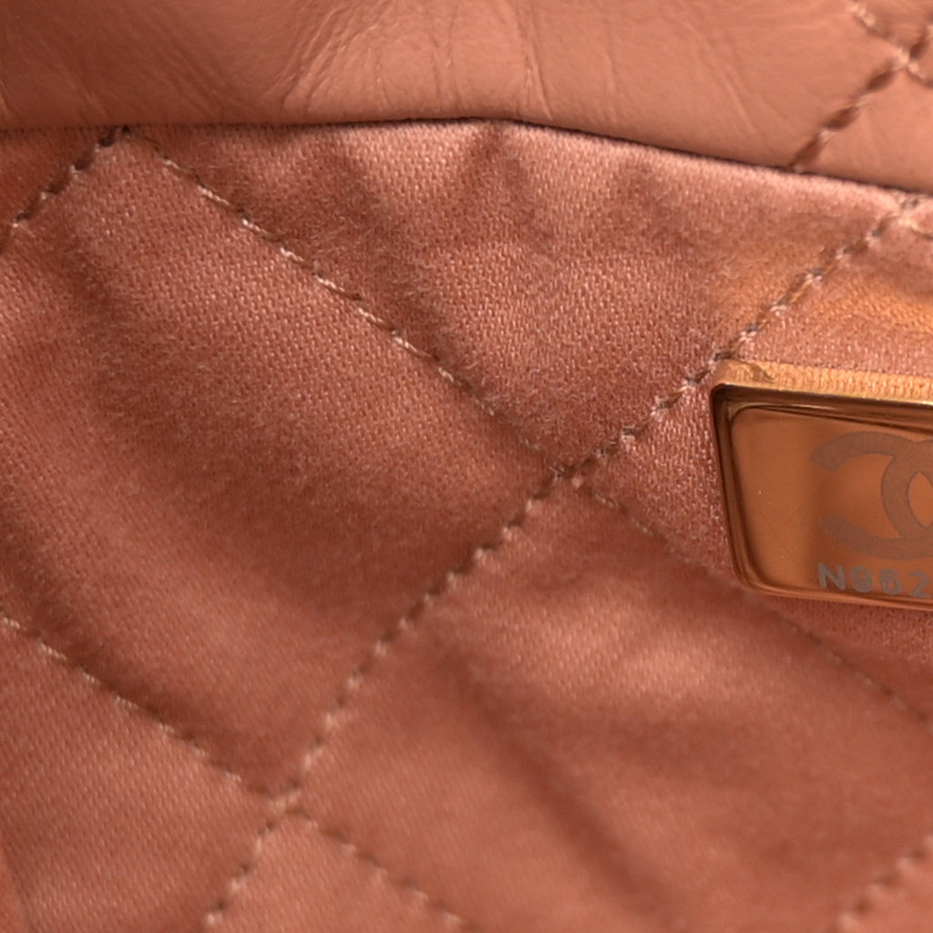 Chanel Shiny Calfskin Quilted Chanel 22 Brown