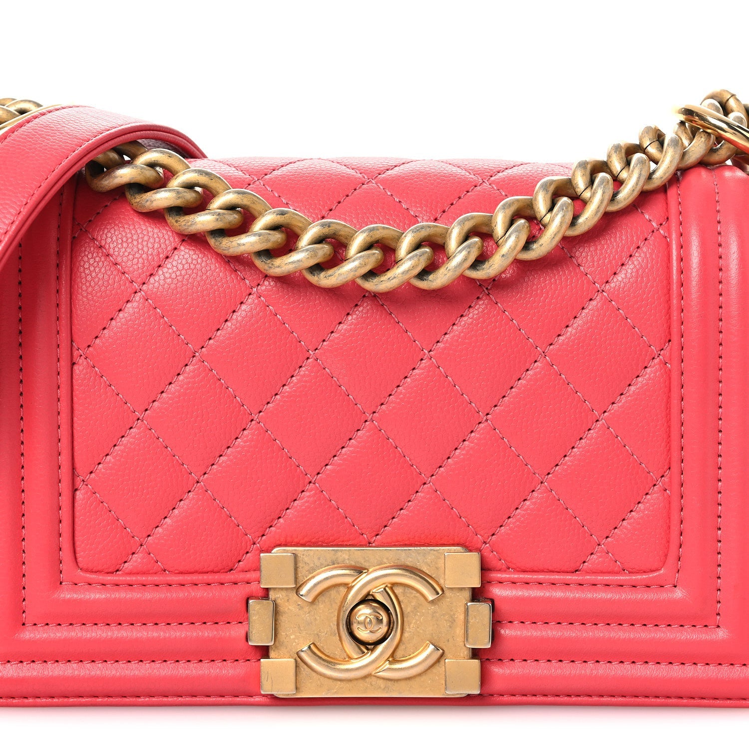 Chanel Caviar Quilted Small Boy Flap Pink