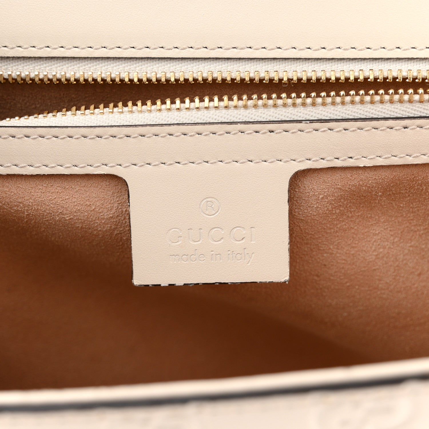 Gucci Guccissima Medium Padlock Shoulder Bag Mystic White