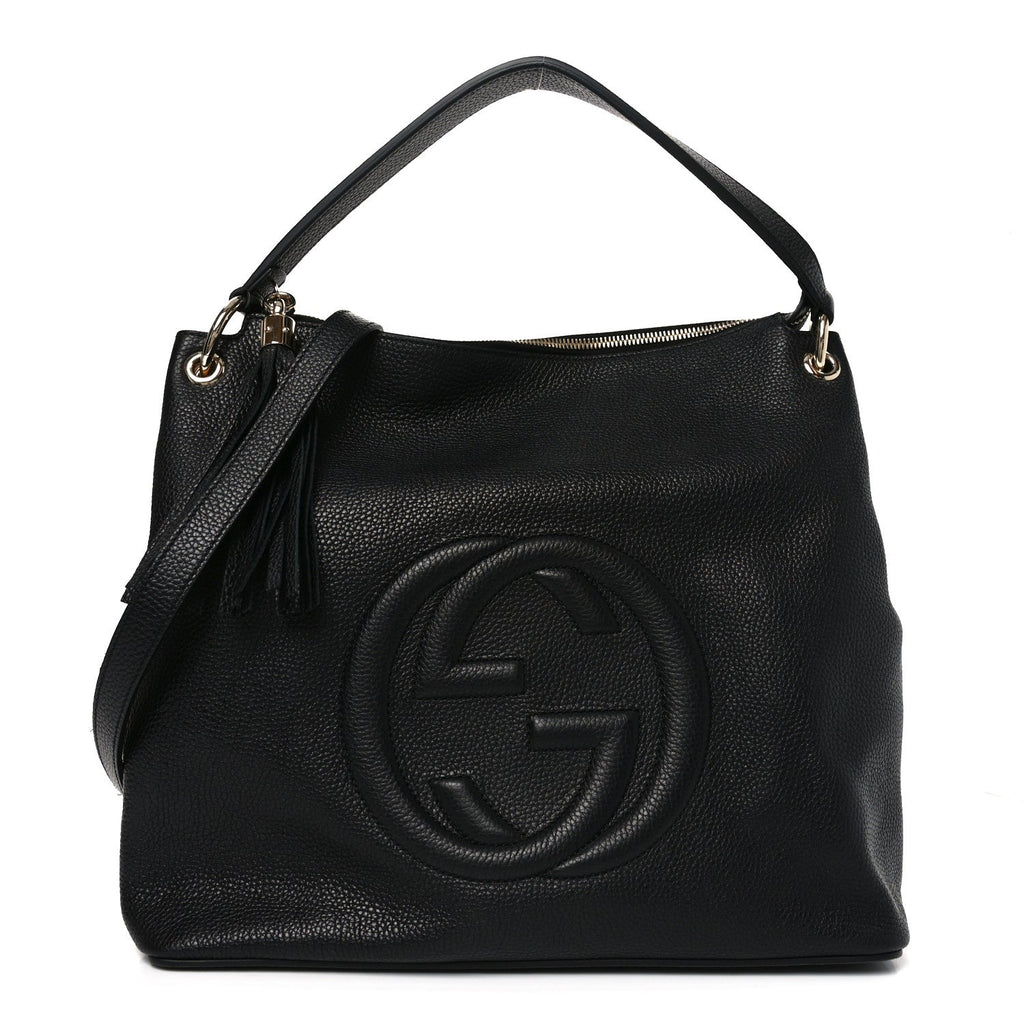 Gucci Pebbled Calfskin Large Soho Hobo Black