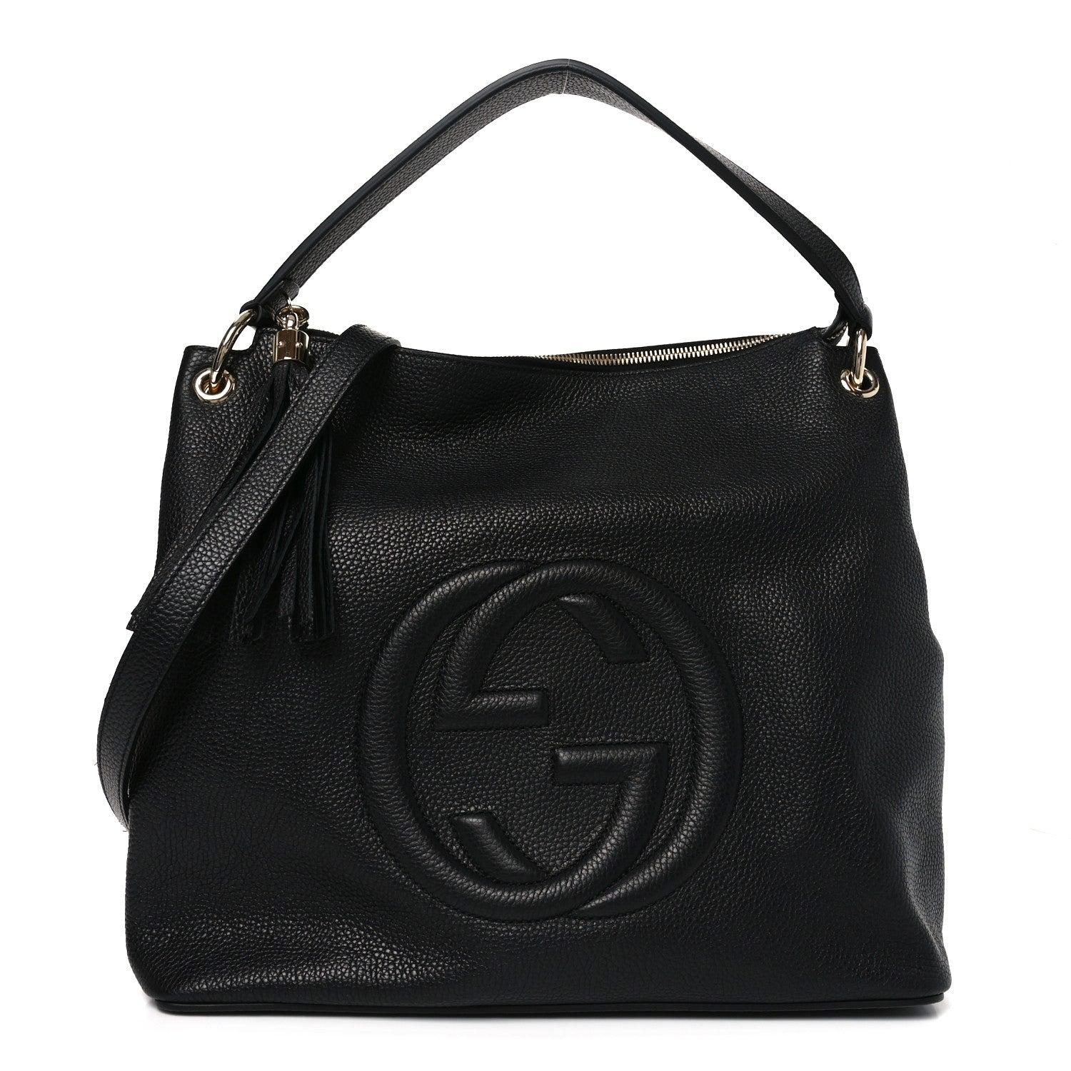 Gucci Pebbled Calfskin Large Soho Hobo Black