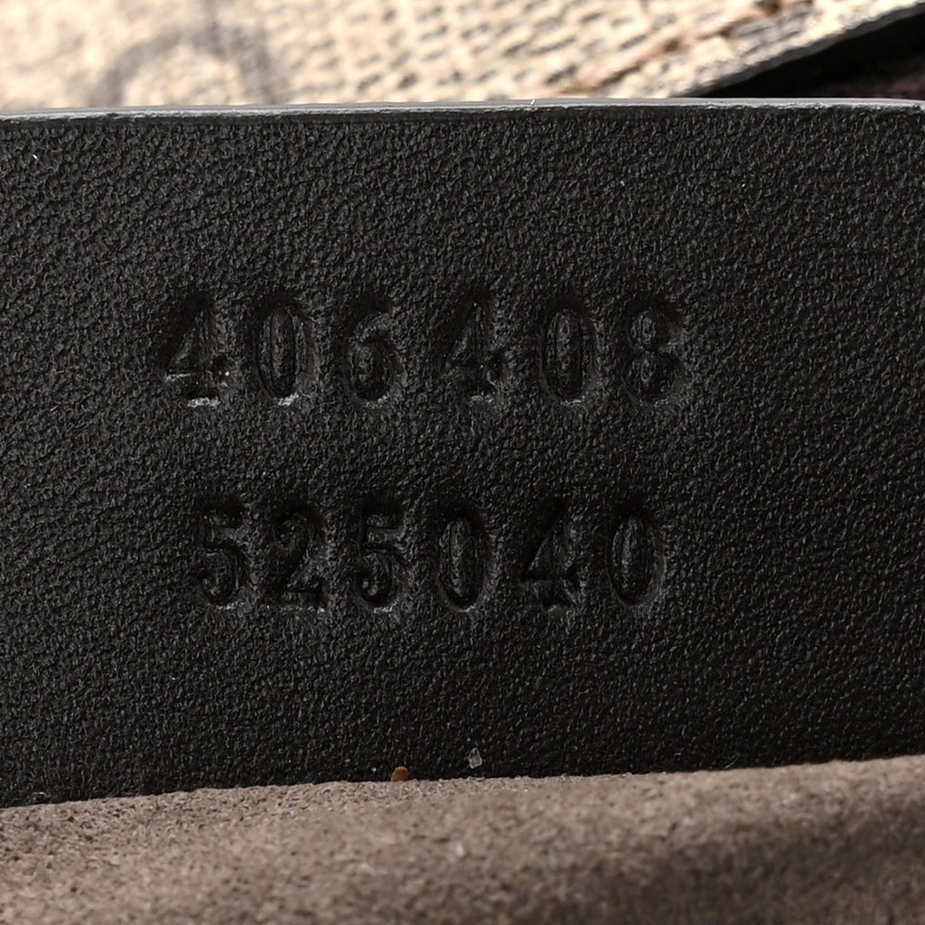 Gucci GG Supreme Monogram Medium Flat Messenger Bag Beige Brown