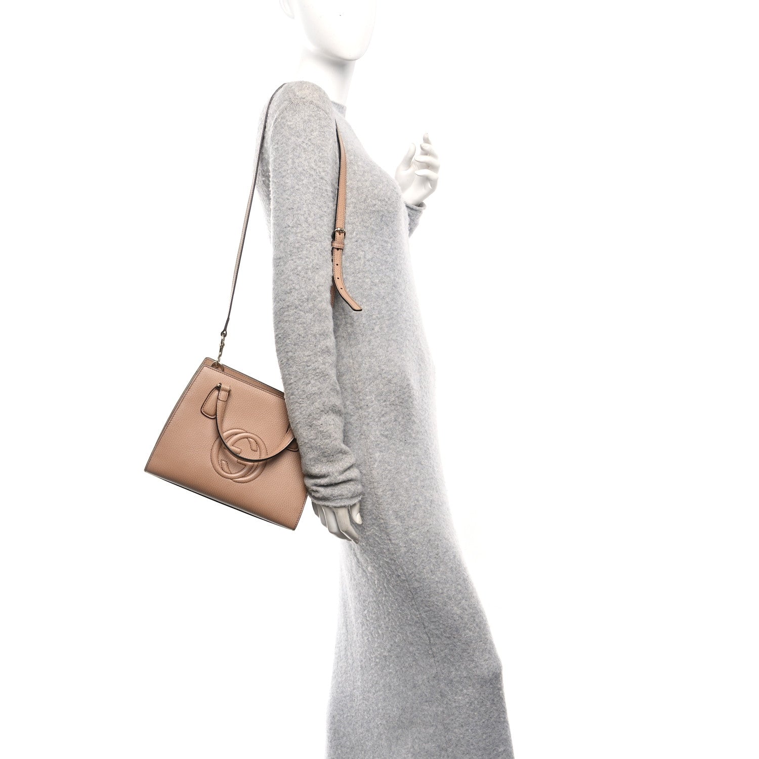 Gucci Dollar Calfskin Medium Soho Top Handle Satchel Camelia