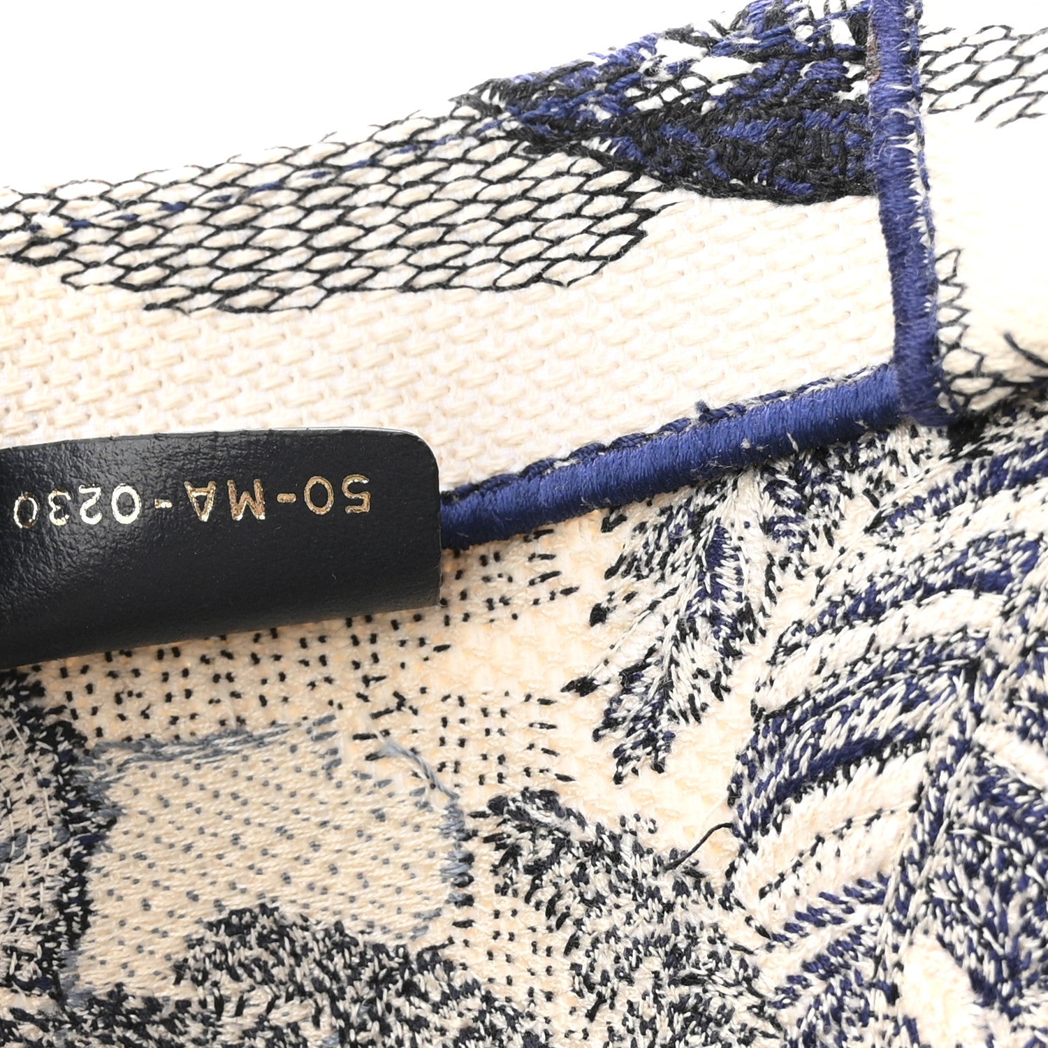 Christian Dior Canvas Embroidered Large Palm Tree Toile De Jouy Book Tote Blue