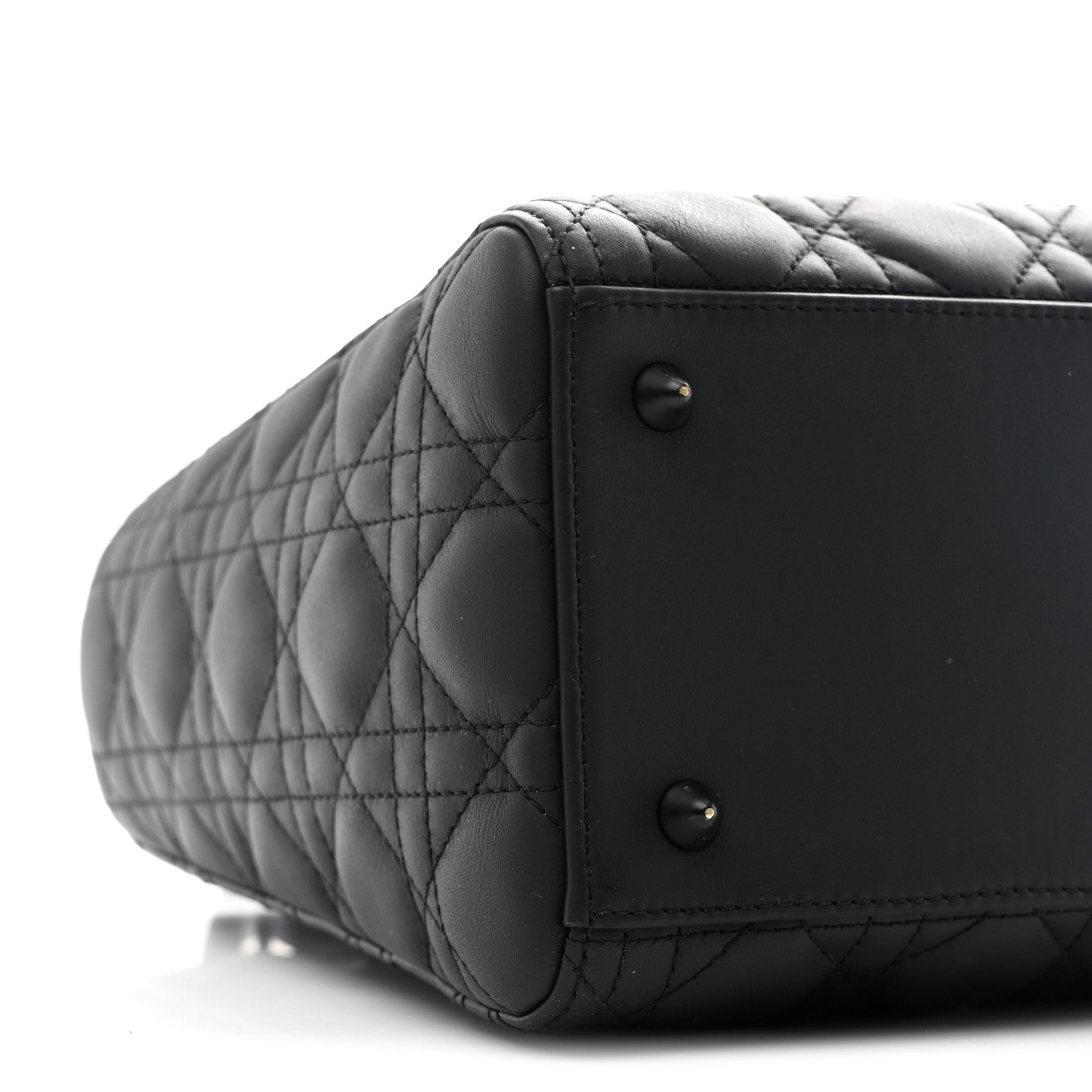 Christian Dior Ultra Matte Calfskin Cannage Medium Lady Dior Black