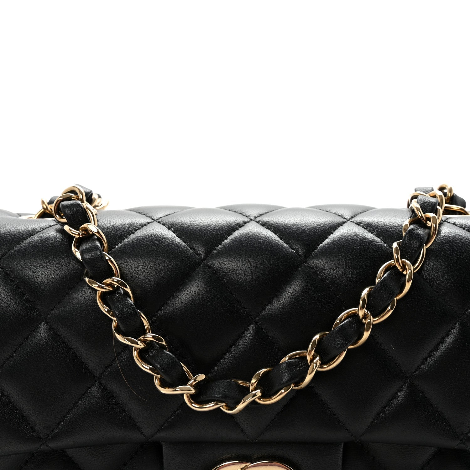 Chanel Lambskin Quilted Mini Rectangular Flap Black