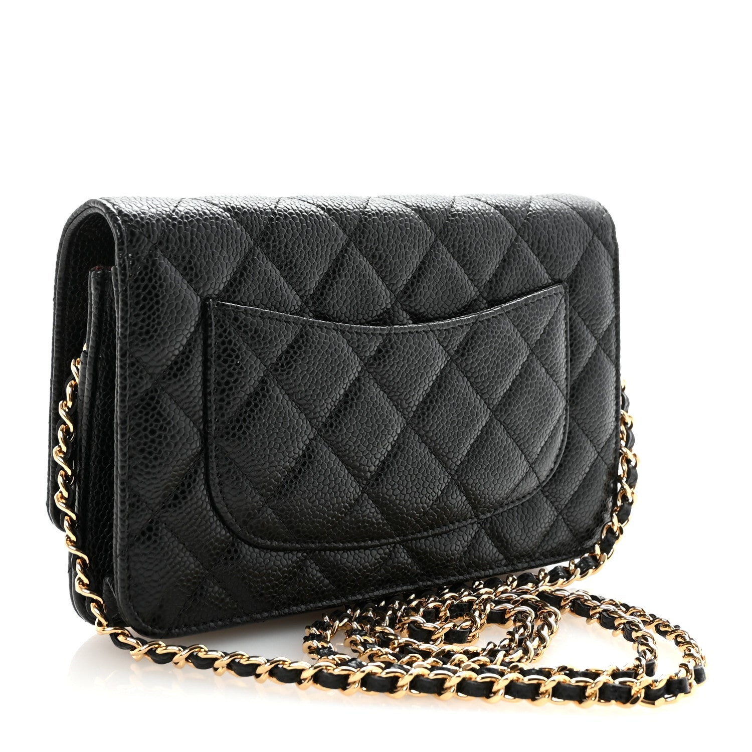Chanel Caviar Quilted Wallet on Chain WOC Black