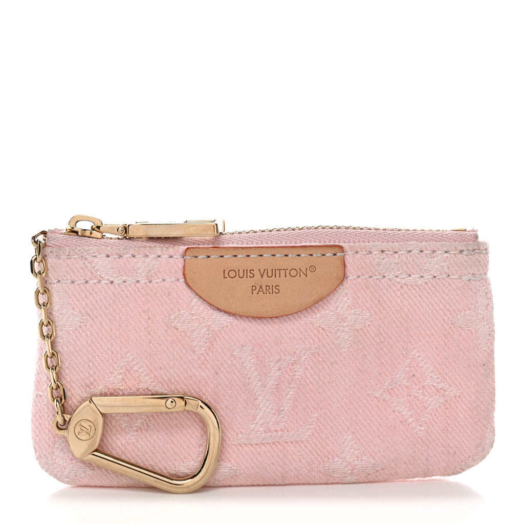 Louis Vuitton Monogram Denim Key Pouch Washed Pink