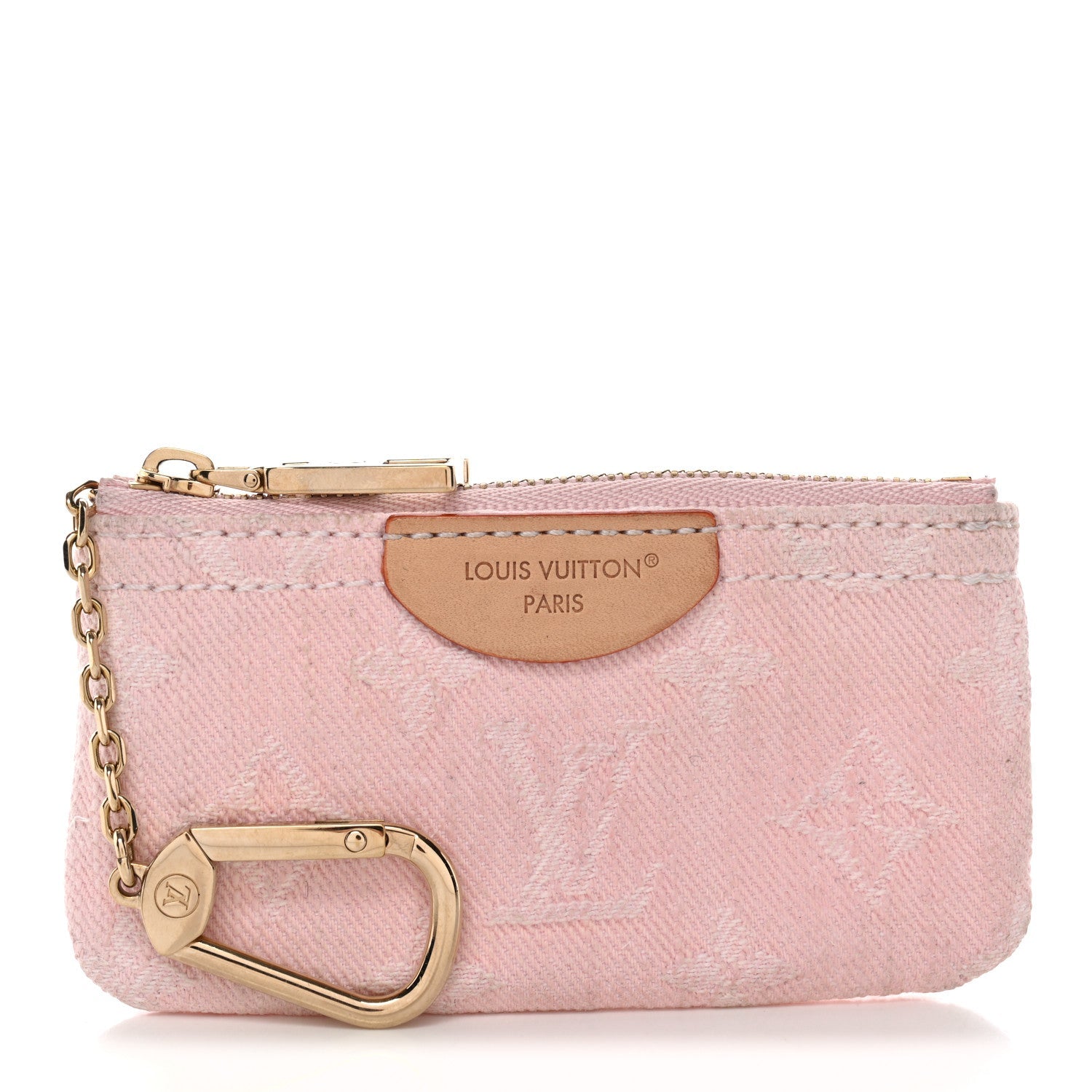 Louis Vuitton Monogram Denim Key Pouch Washed Pink