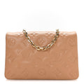 Louis Vuitton Lambskin Embossed Monogram Pochette Coussin Camel