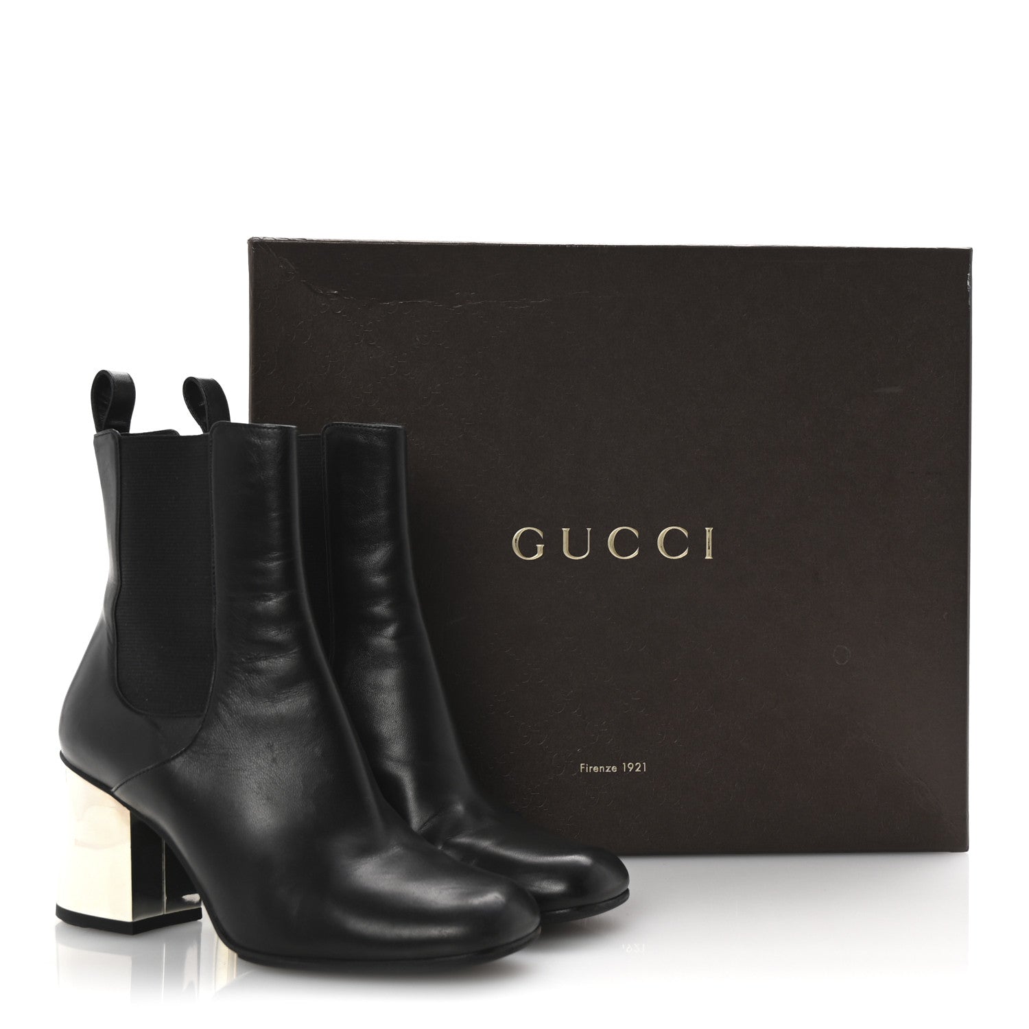 Gucci Nappa Charlotte Ankle Boots 37 Black