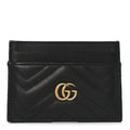 Gucci Calfskin Matelasse GG Marmont Card Holder Black