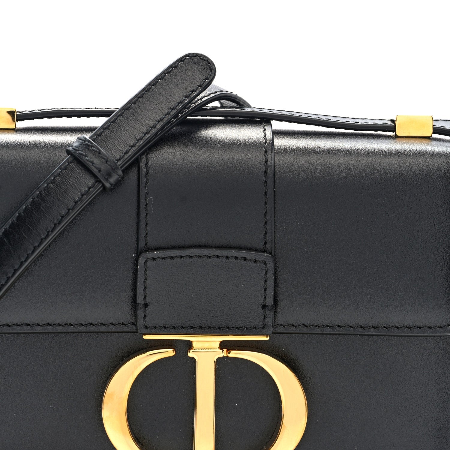 Christian Dior Smooth Calfskin Micro 30 Montaigne Flap Bag Black