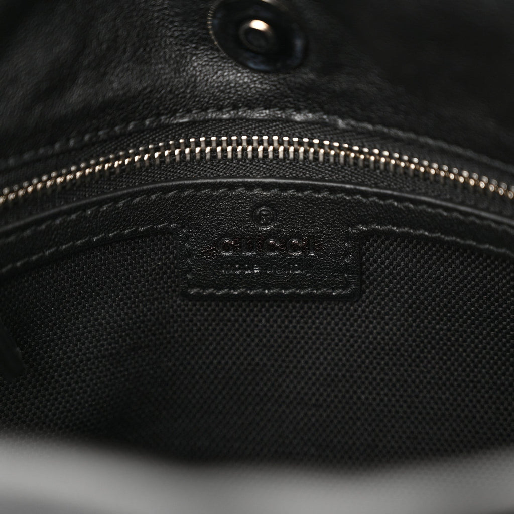 Gucci Sakai Be Green Calfskin Diagonal Stitched Small Blondie Tote Black