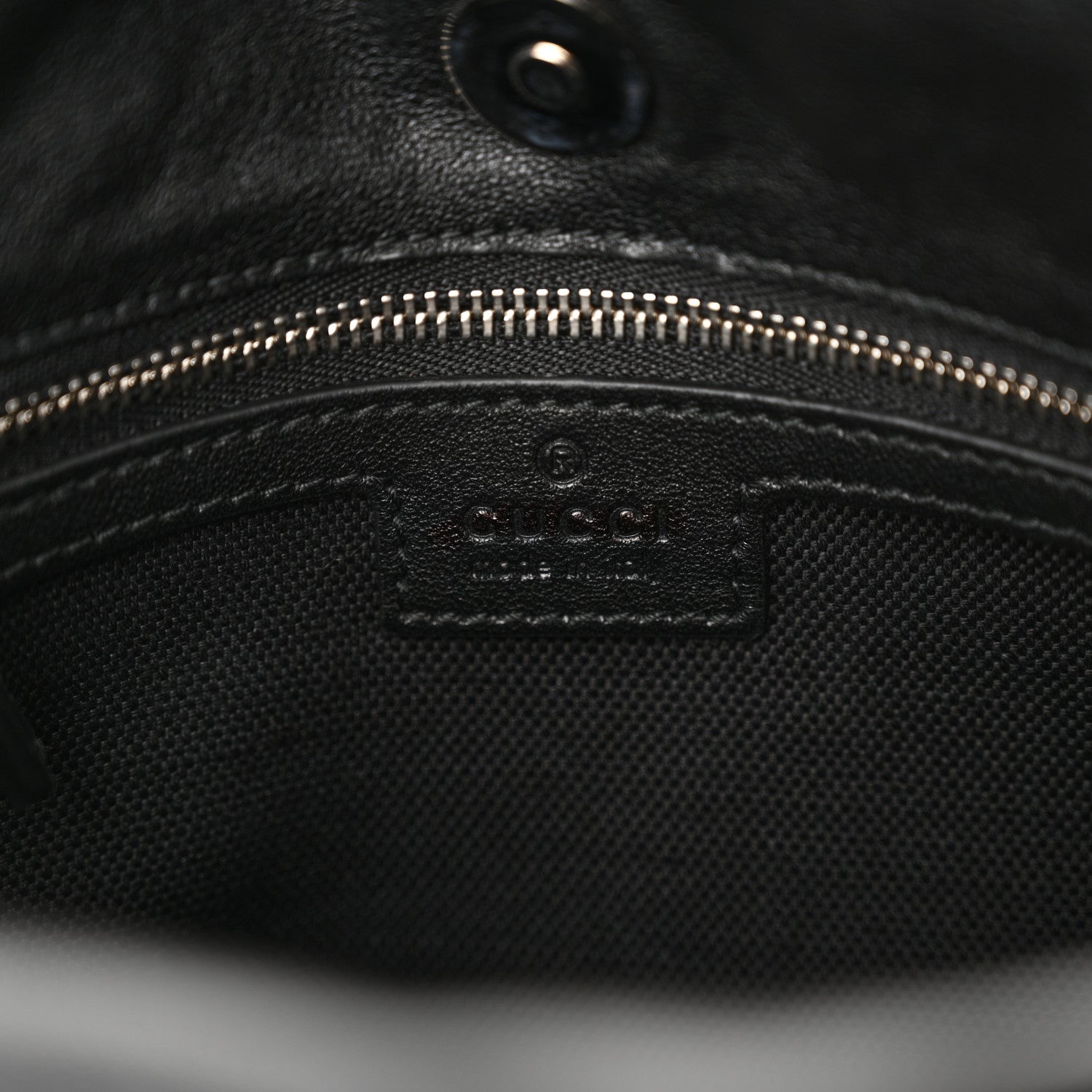 Gucci Sakai Be Green Calfskin Diagonal Stitched Small Blondie Tote Black