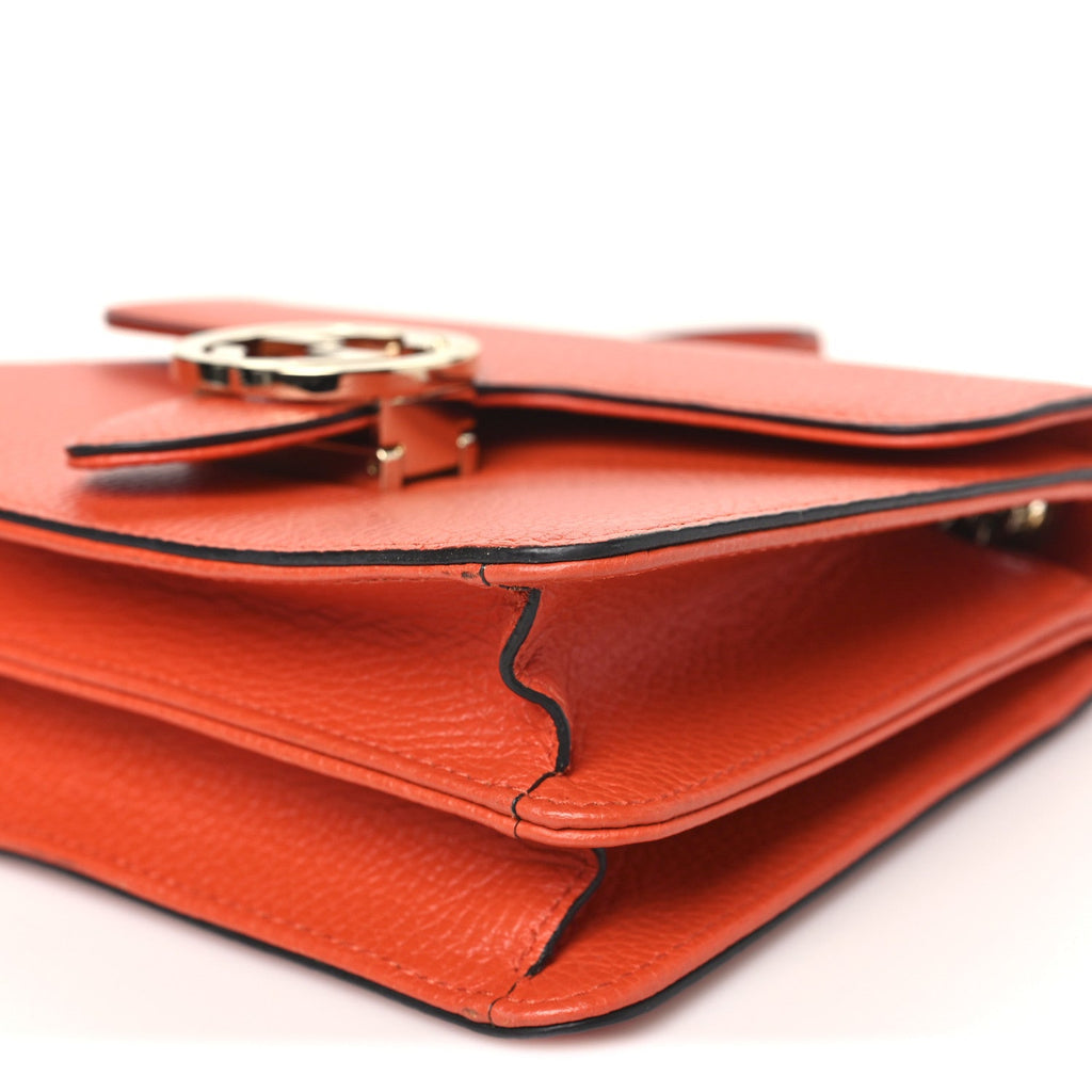 Gucci Dollar Calfskin Small Interlocking G Shoulder Bag Sun Orange