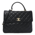 Chanel Lambskin Quilted Large Trendy CC Dual Handle Flap Bag Black