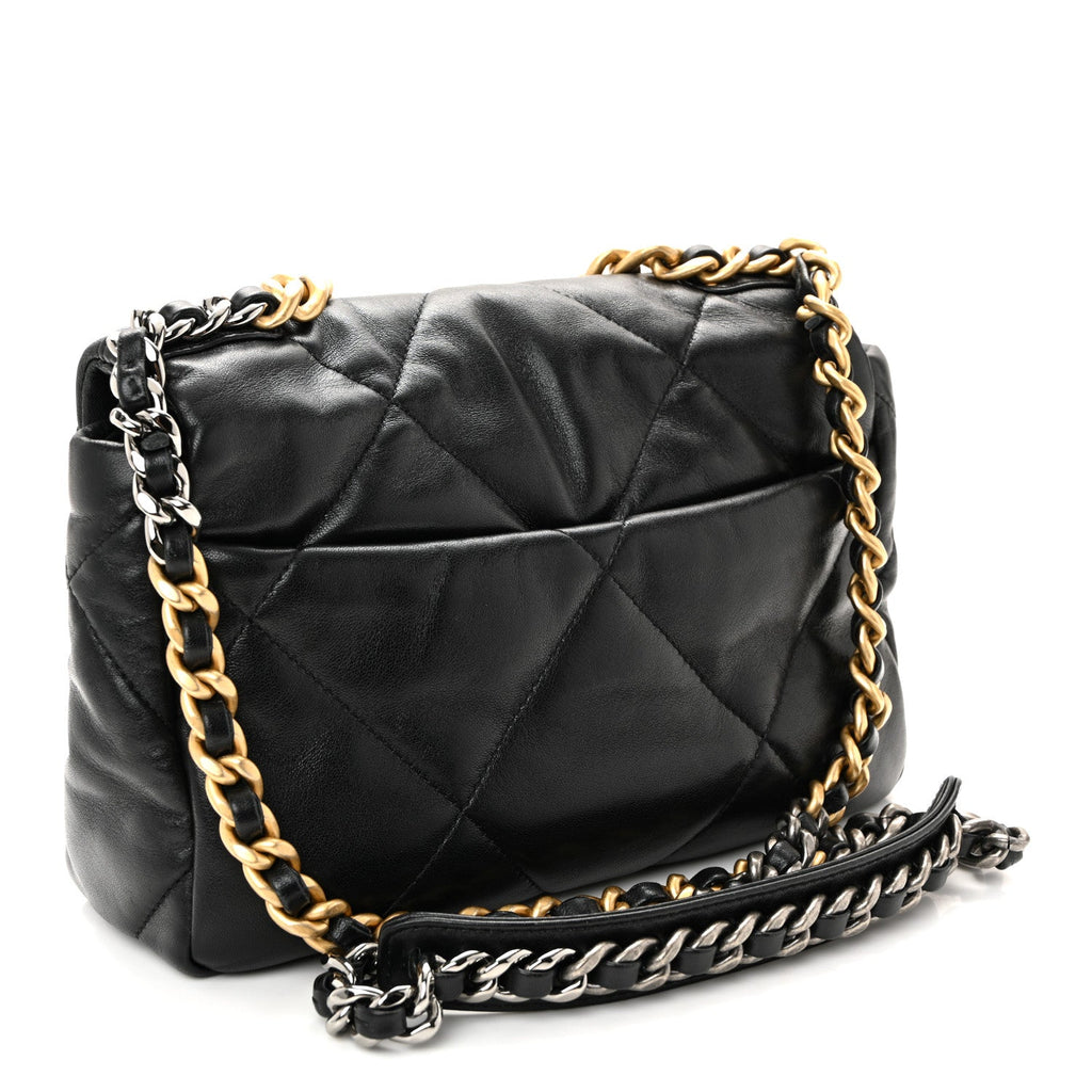 Chanel Lambskin Quilted Medium Chanel 19 Flap Black