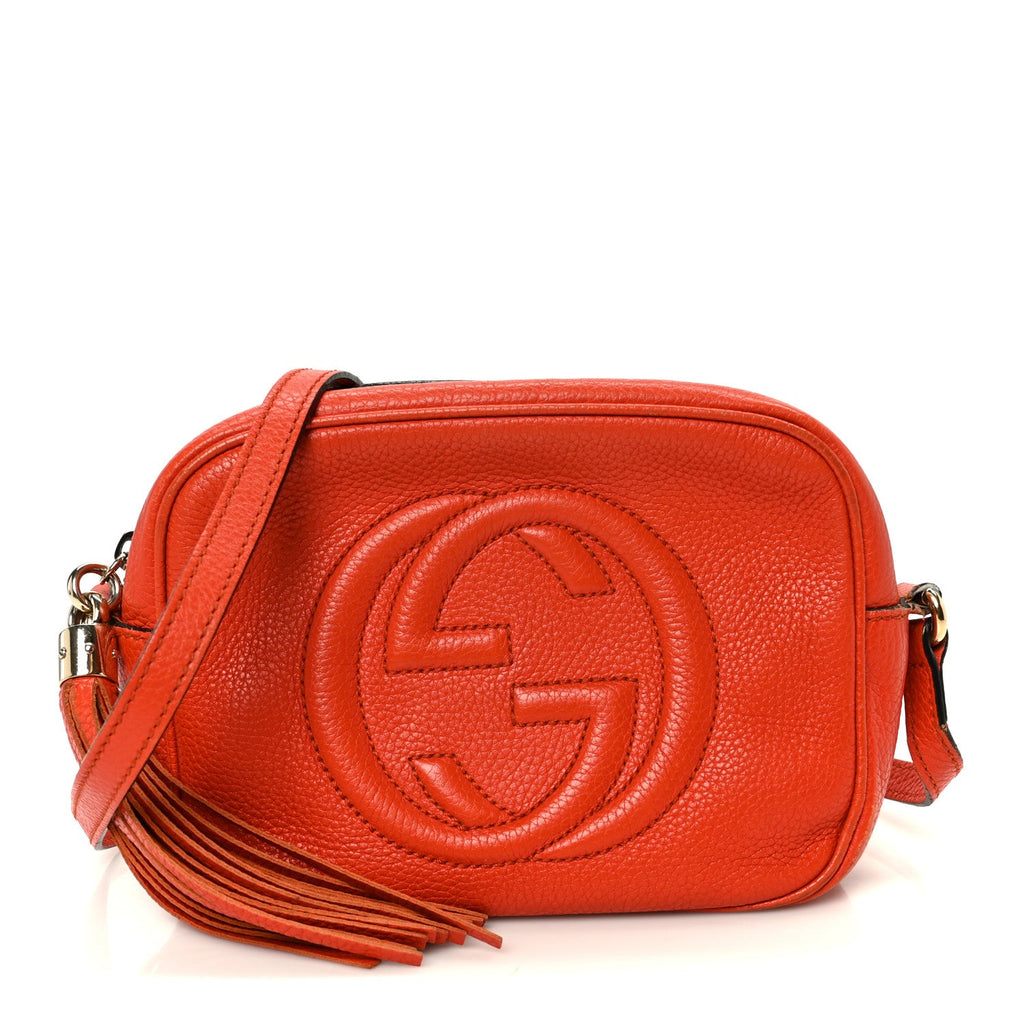 Gucci Pebbled Calfskin Small Soho Disco Bag Sun Orange