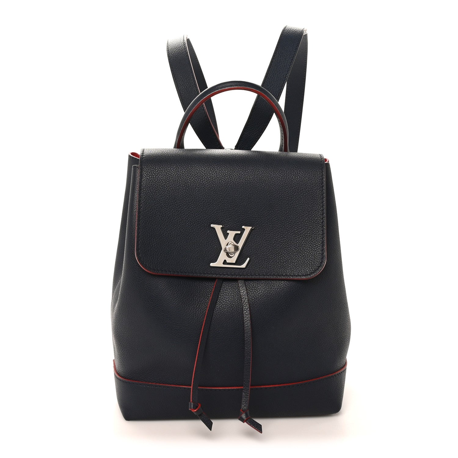 Louis Vuitton Soft Calfskin Lockme Backpack Marine Rouge