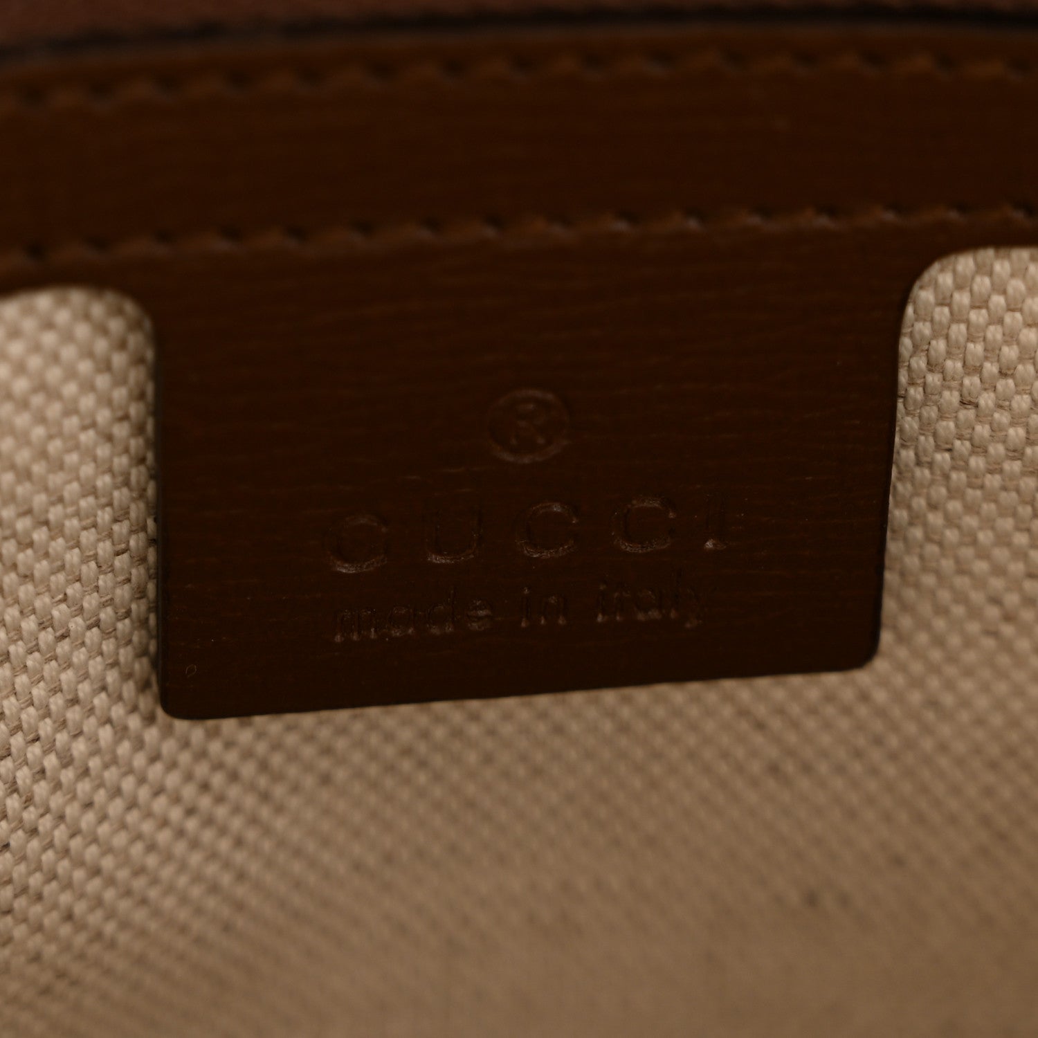 Gucci GG Supreme Monogram Azalea Calfskin Small Horsebit 1955 Top Handle Bag Beige Ebony Brown Sugar