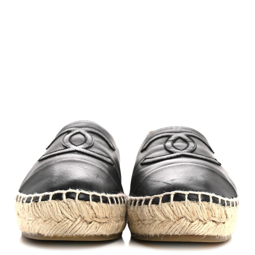Lambskin CC Espadrilles 36 Black