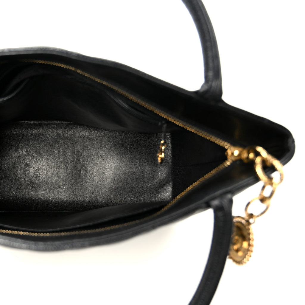 Chanel Caviar Quilted Medallion Tote Black
