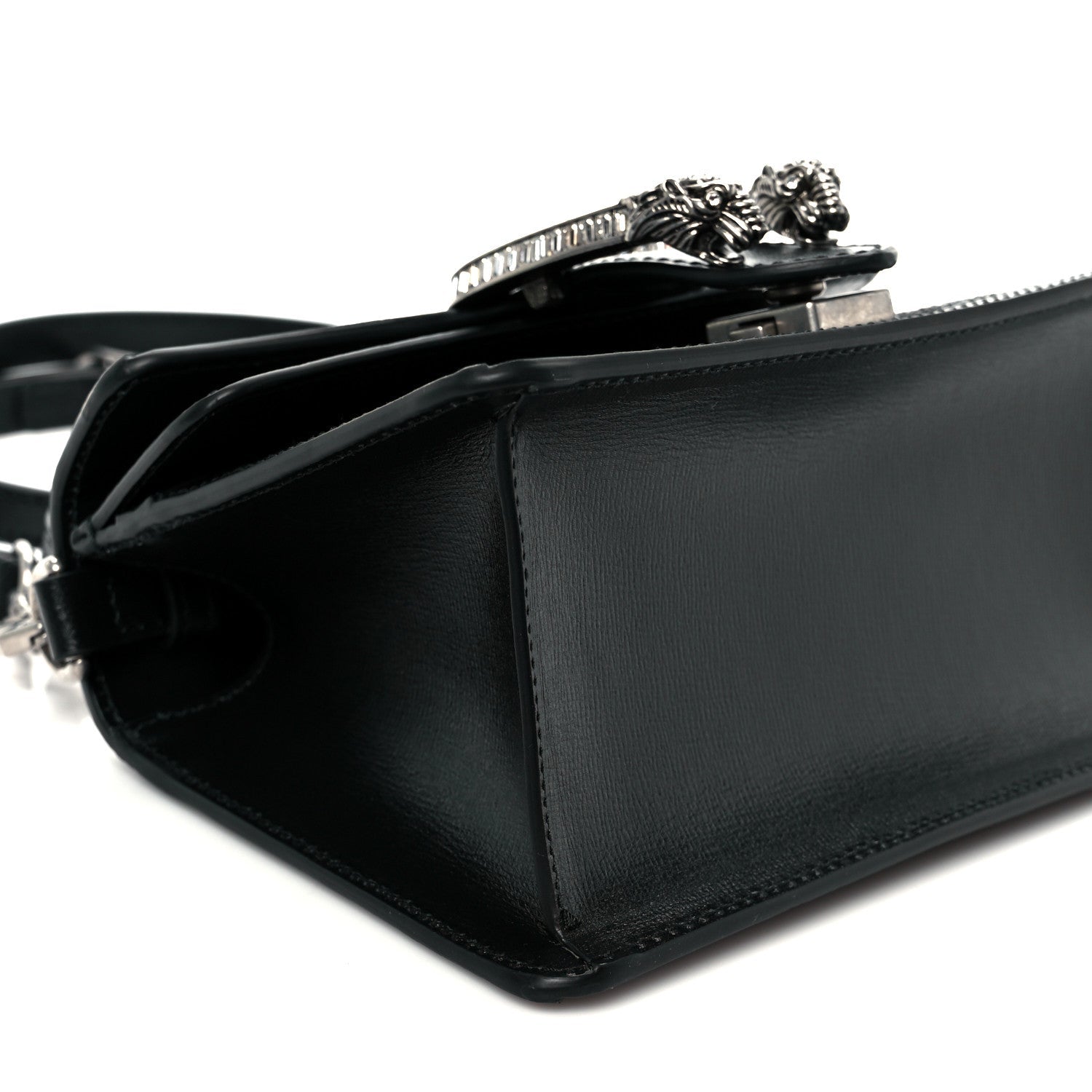 Gucci Satin Crystal GG Monogram Mini Dionysus Top Handle Bag Black