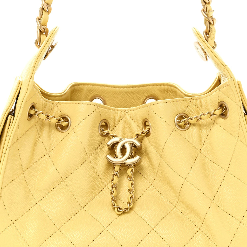 Chanel Caviar Quilted Mini Chanel 25 Handbag Yellow