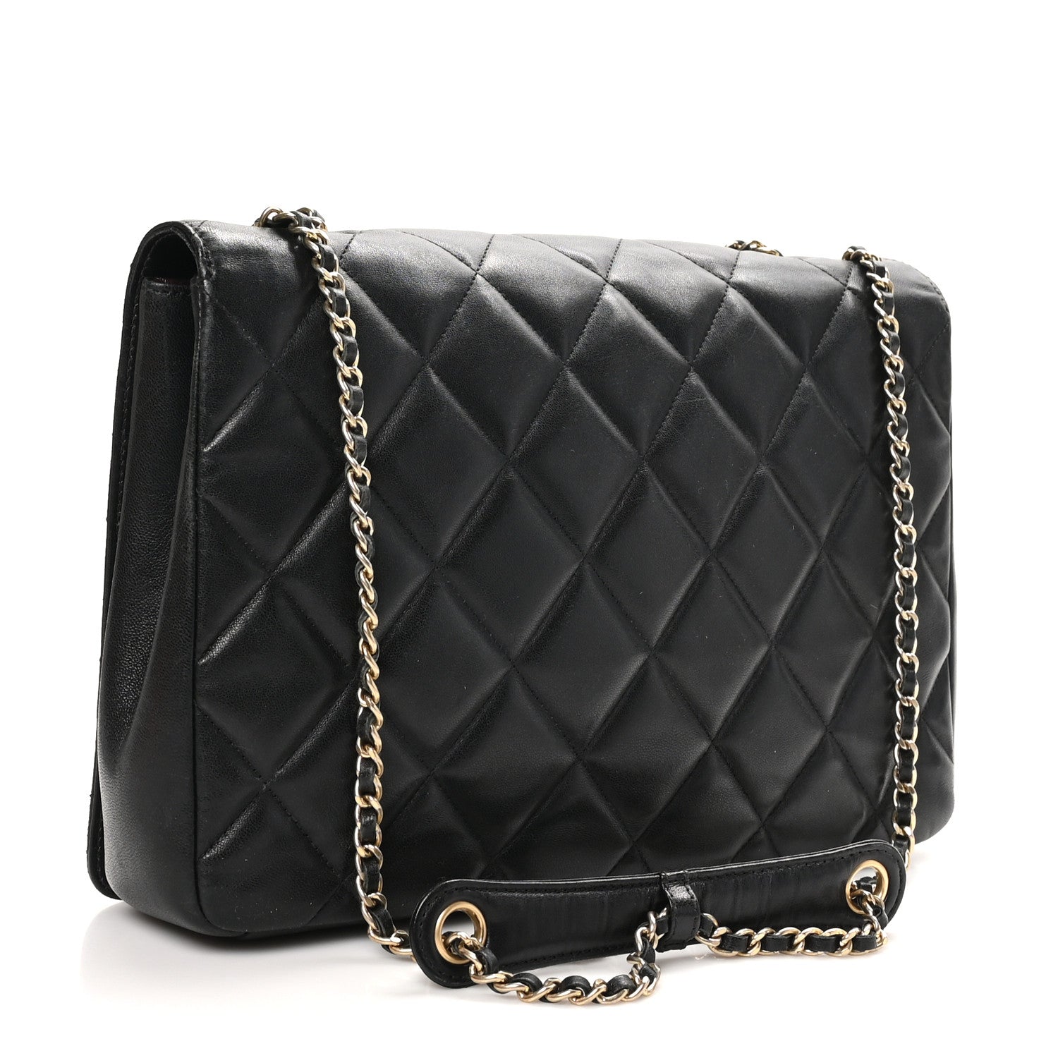 Chanel Lambskin Quilted Large Diamond CC Flap Black
