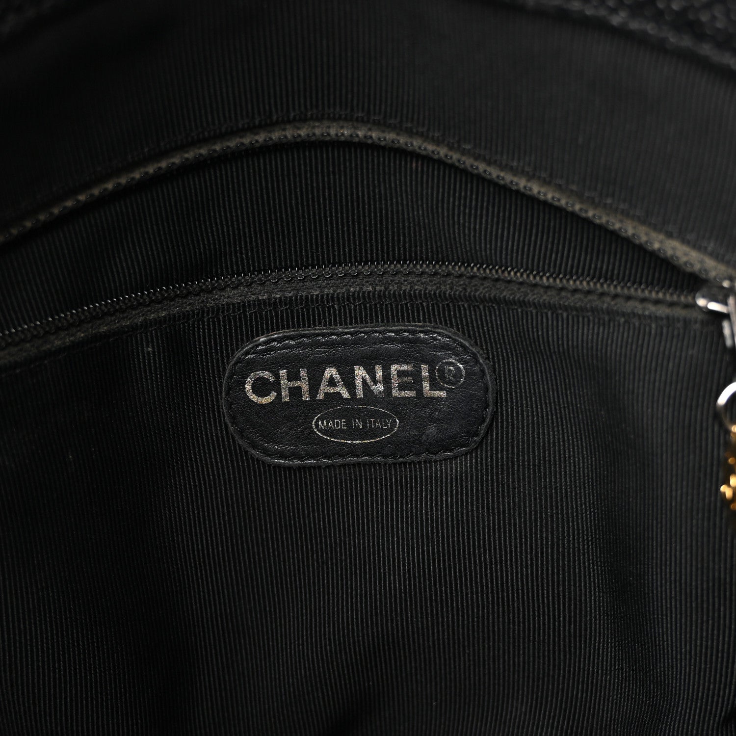 Chanel Caviar Triple CC Shoulder Bag Black