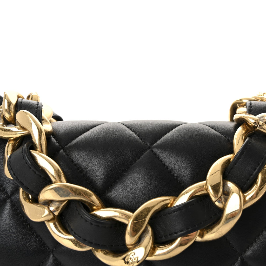 Chanel Lambskin Quilted Large CC Funky Town Flap Black