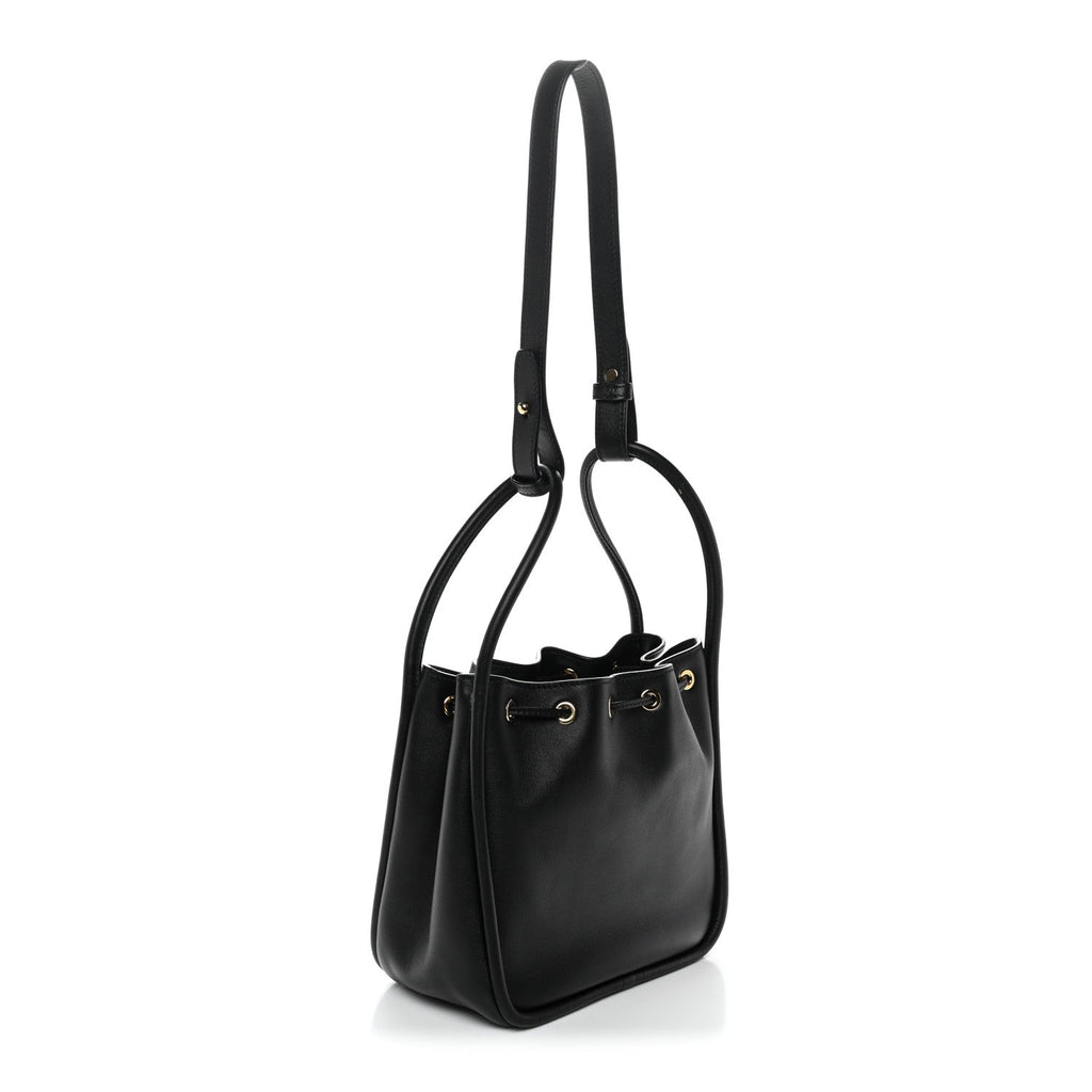 Prada Soft Calfskin Mini Darling Bucket Bag Black