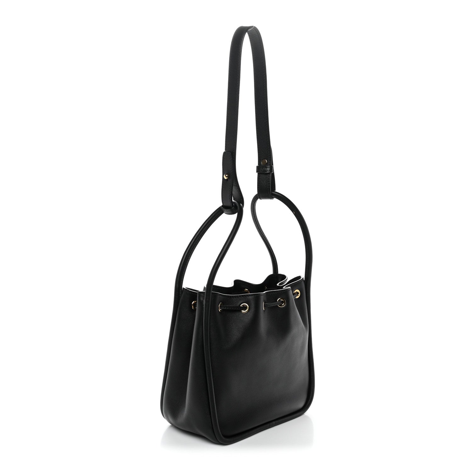 Prada Soft Calfskin Mini Darling Bucket Bag Black