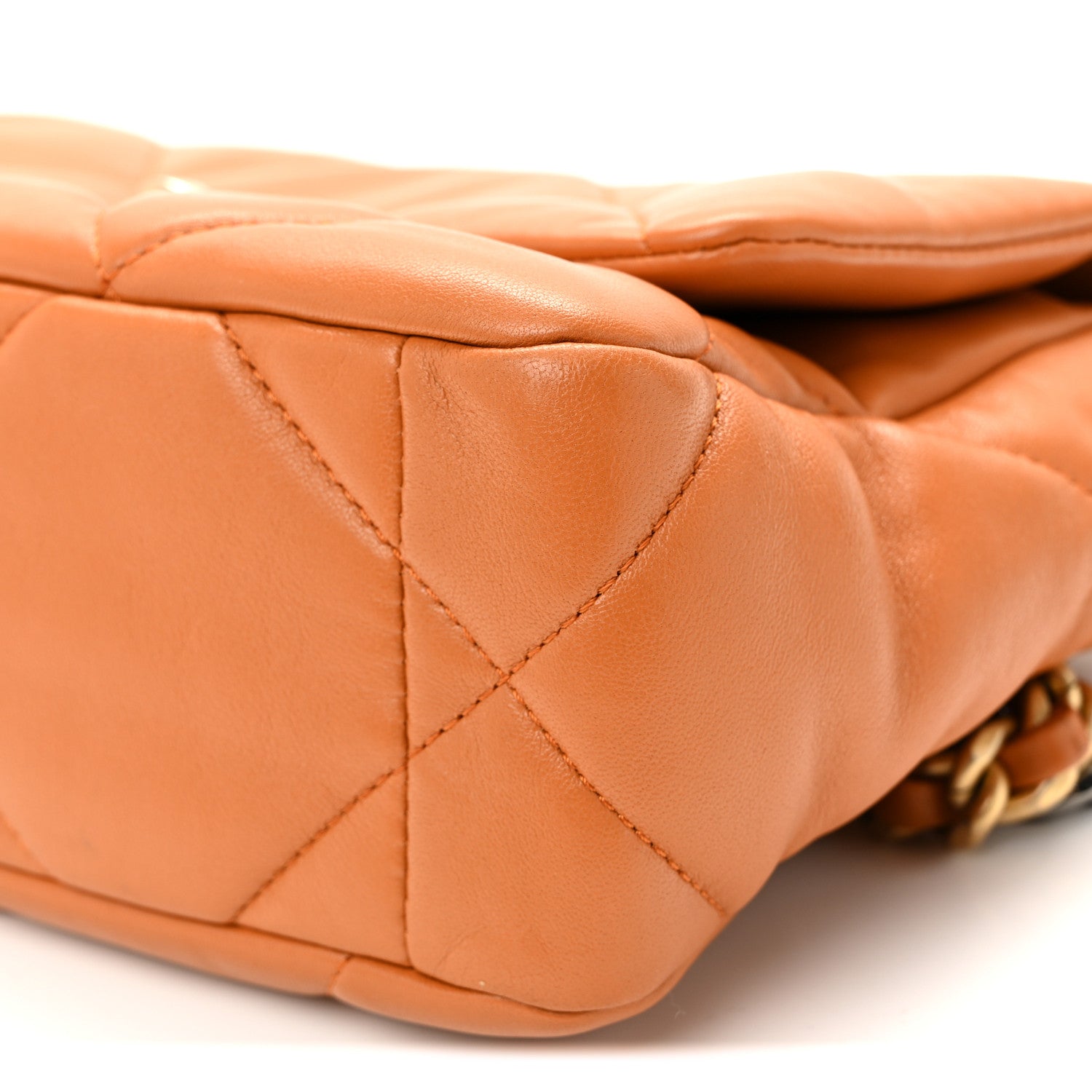 Chanel Lambskin Quilted Medium Chanel 19 Flap Light Brown