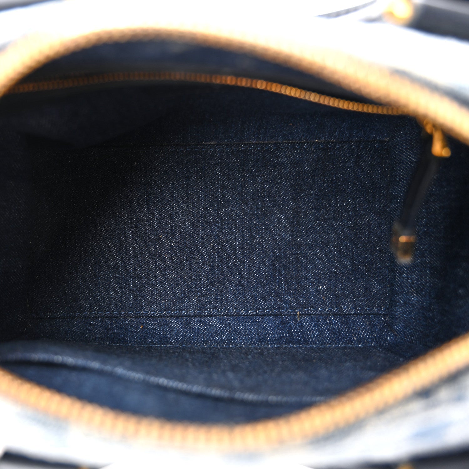 Christian Dior Denim Oblique Groove 20 Bag Blue