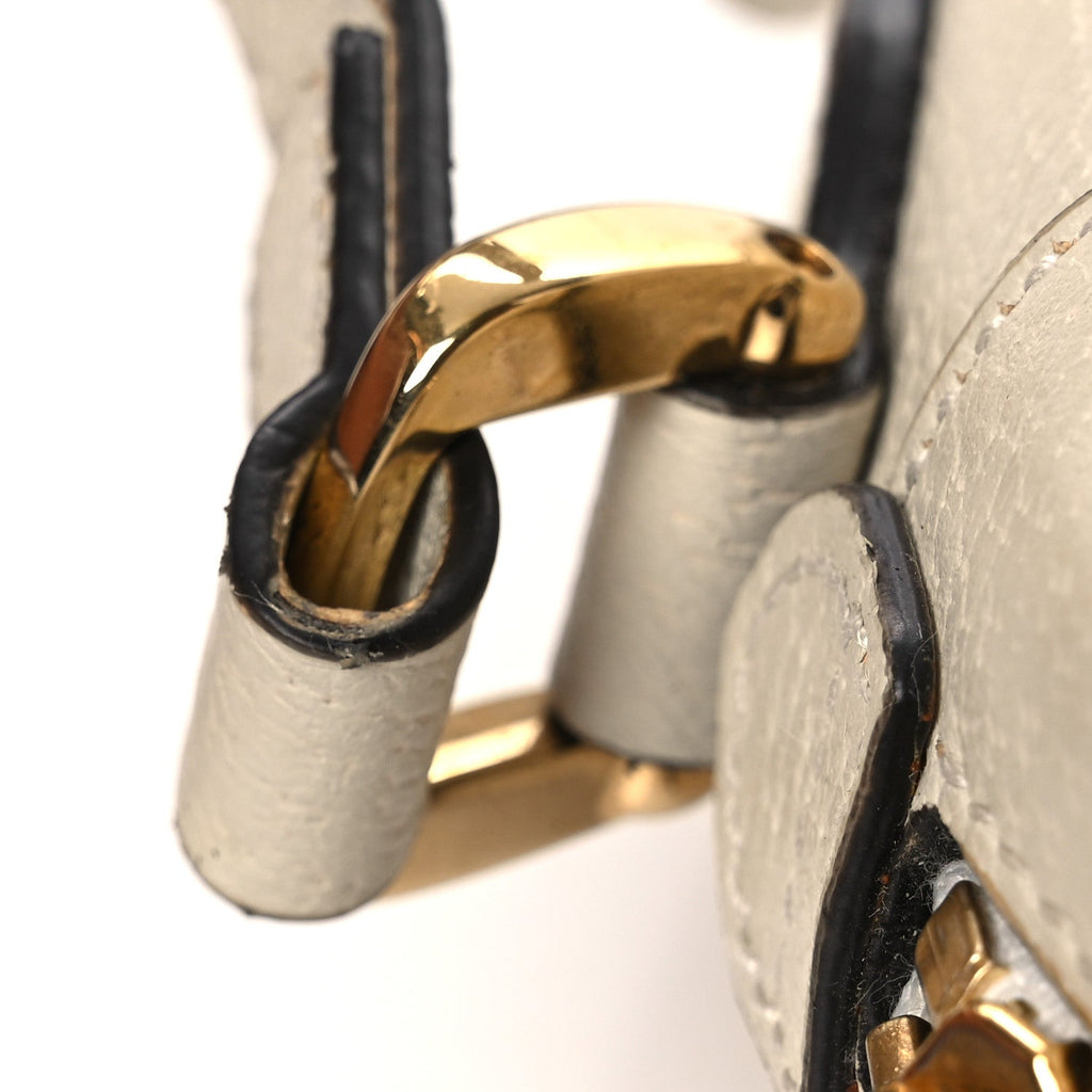 Gucci Textured Dollar Calfskin Web Mini Ophidia Shoulder Bag Mystic White