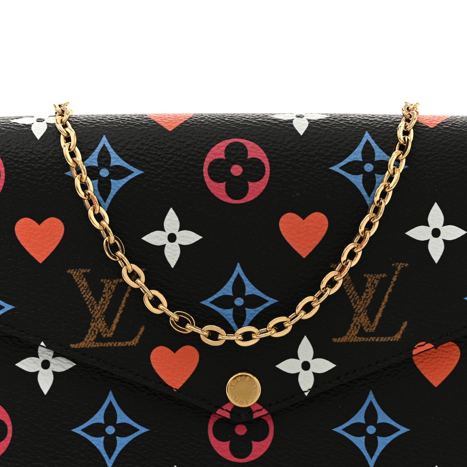 Louis Vuitton Game On Felicie Chain Wallet Black