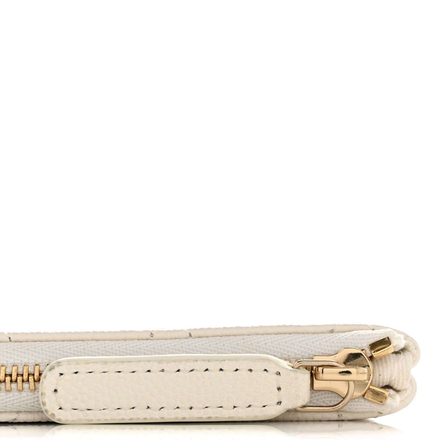 Caviar Quilted Small Cosmetic Case White