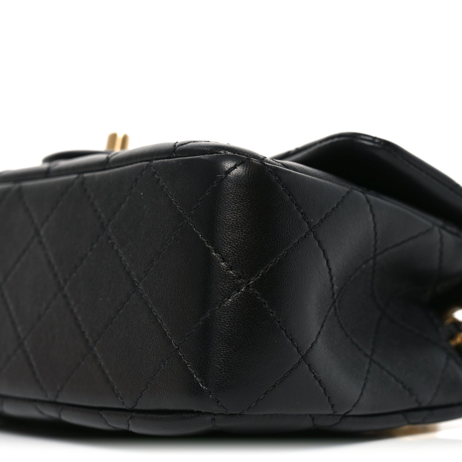 Chanel Lambskin Quilted Mini Rectangular Pearl Crush Flap Black