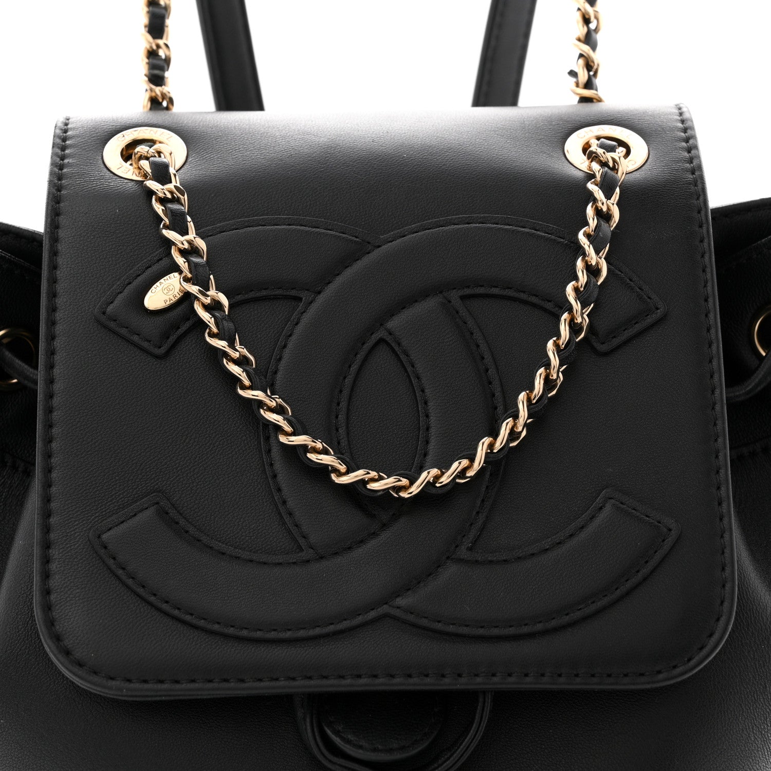 Chanel Lambskin CC Mania Backpack Black