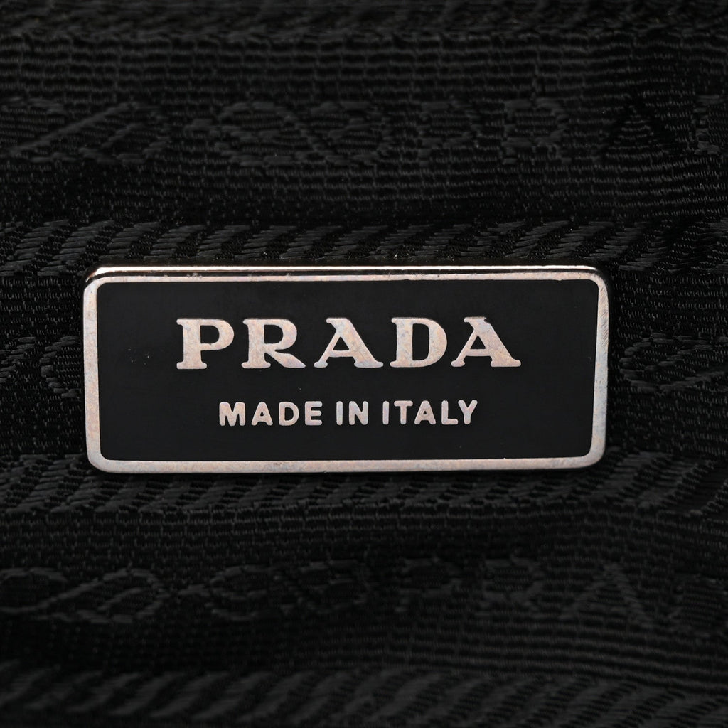 Prada Tessuto Nylon Rose Shoulder Bag Black Rosso