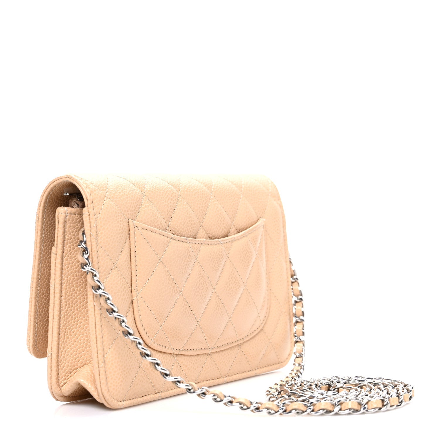 Chanel Caviar Quilted Wallet on Chain WOC Beige