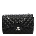 Chanel Lambskin Quilted Jumbo Double Flap Black