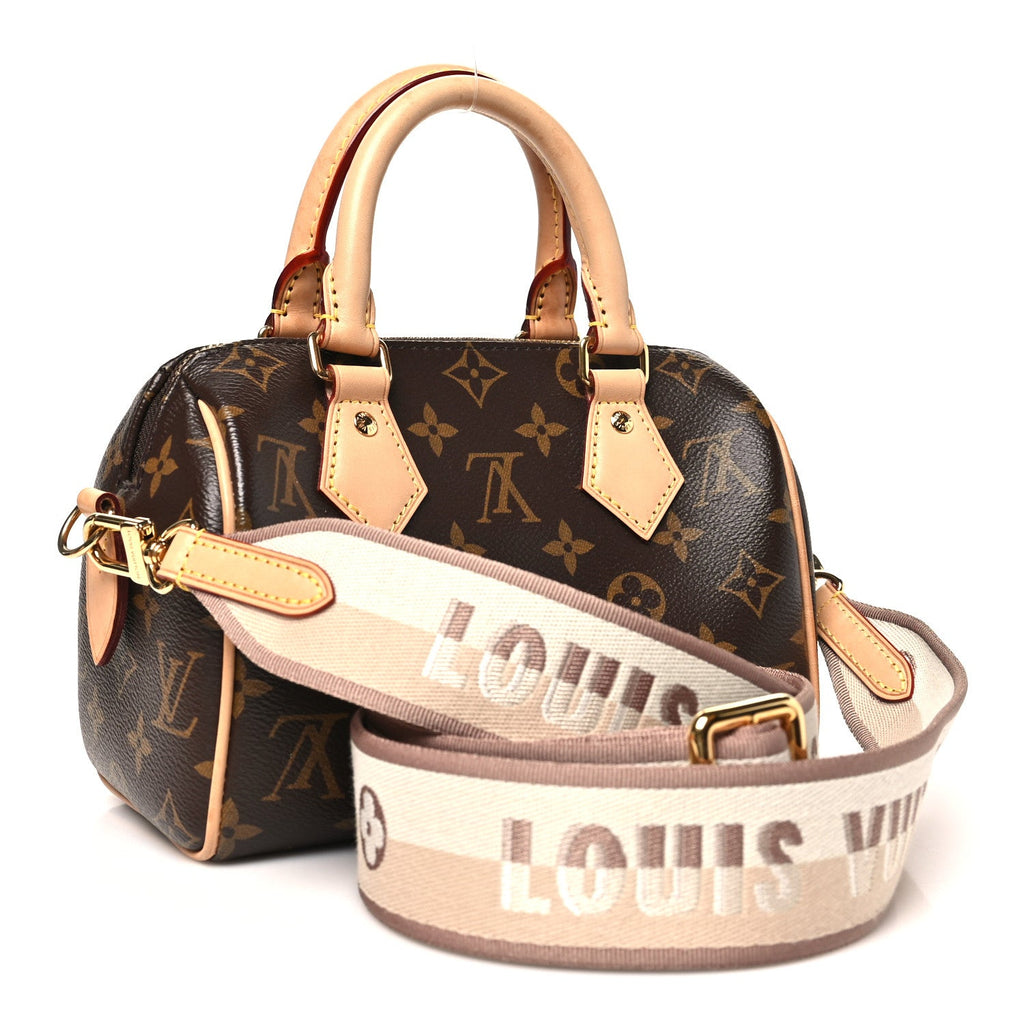 Louis Vuitton Monogram Speedy Bandouliere 20 Beige