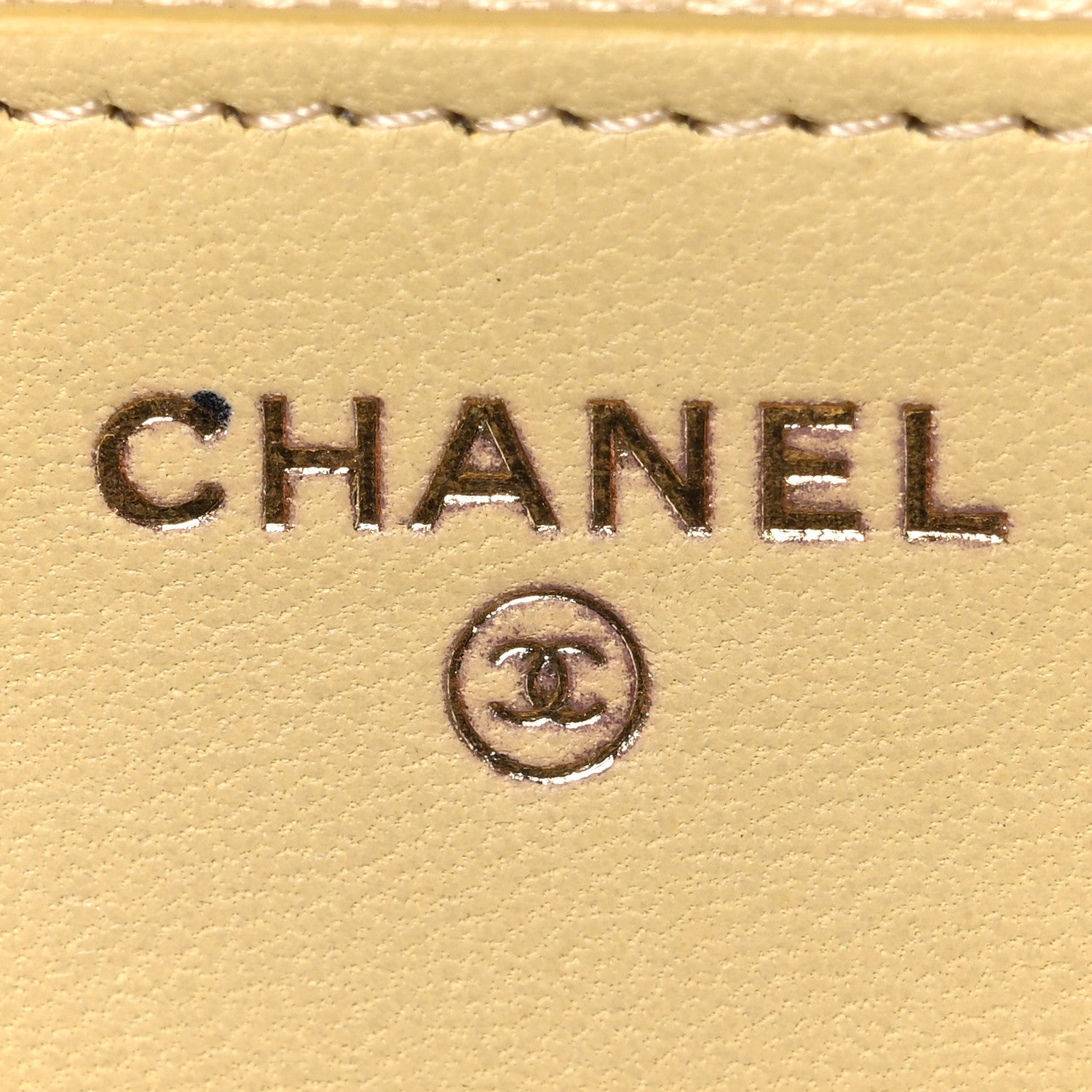 Chanel Lambskin Quilted Enamel Wallet On Chain WOC Yellow