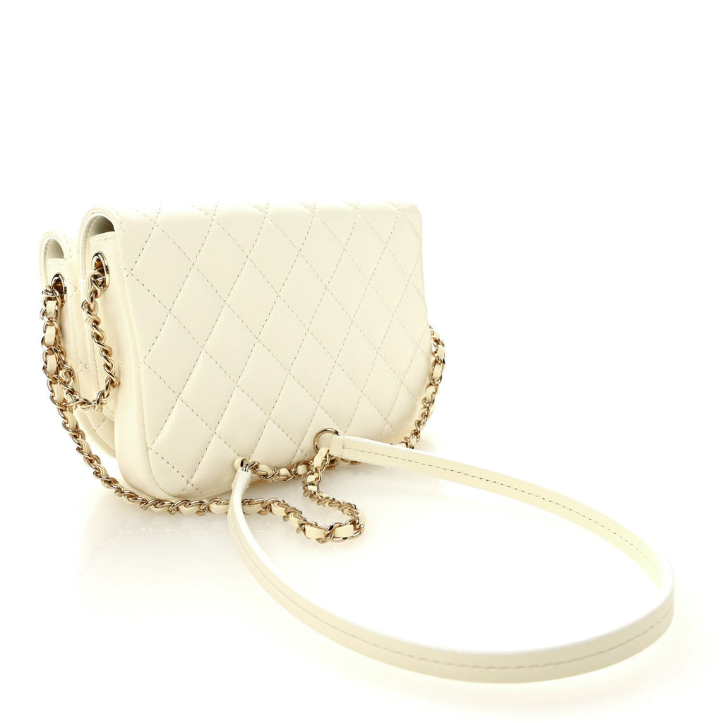 Chanel Lambskin Quilted Side Packs White