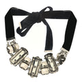 Louis Vuitton Velvet Resin Crystal Choker Necklace Black