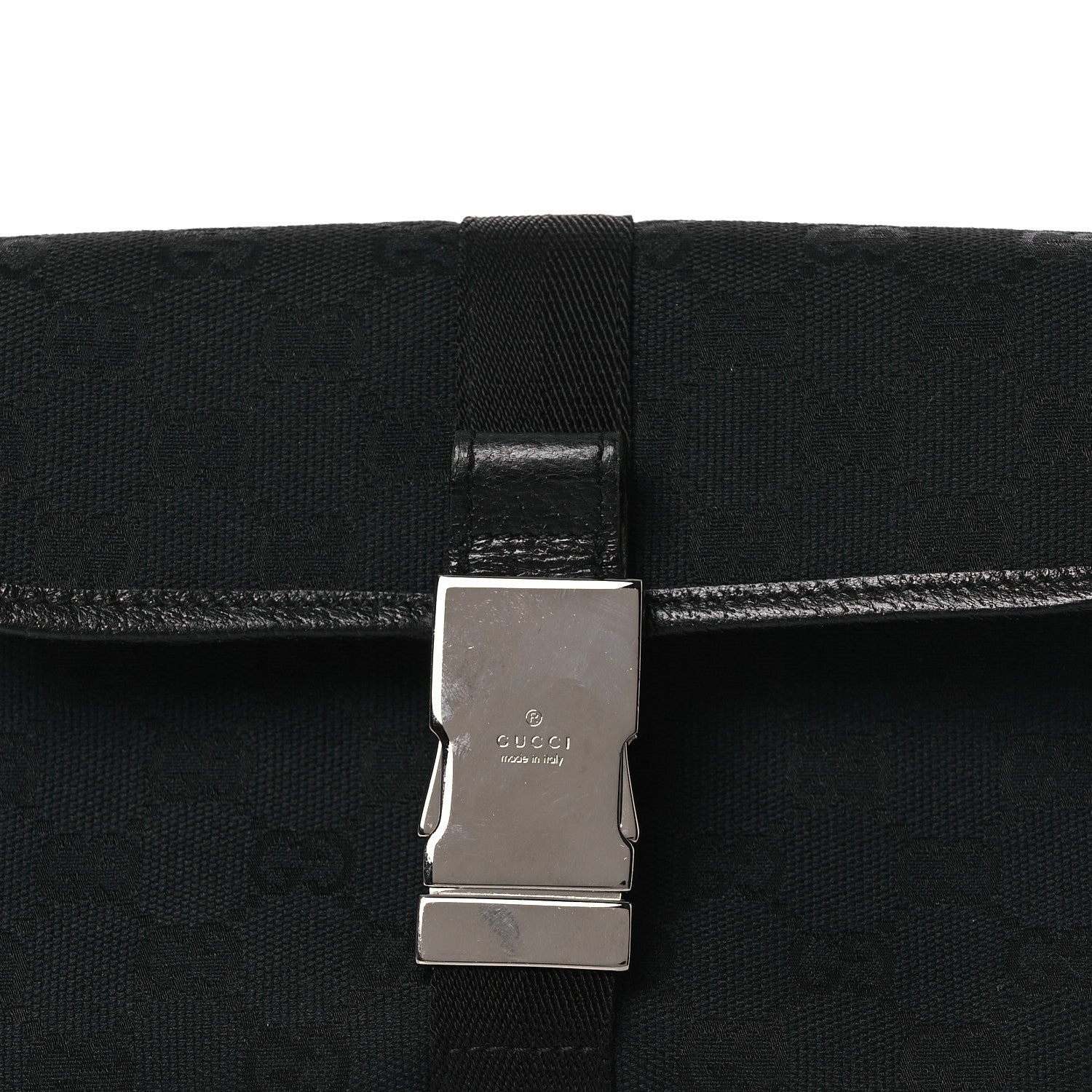 Gucci GG Monogram Web Buckle Belt Bag Black