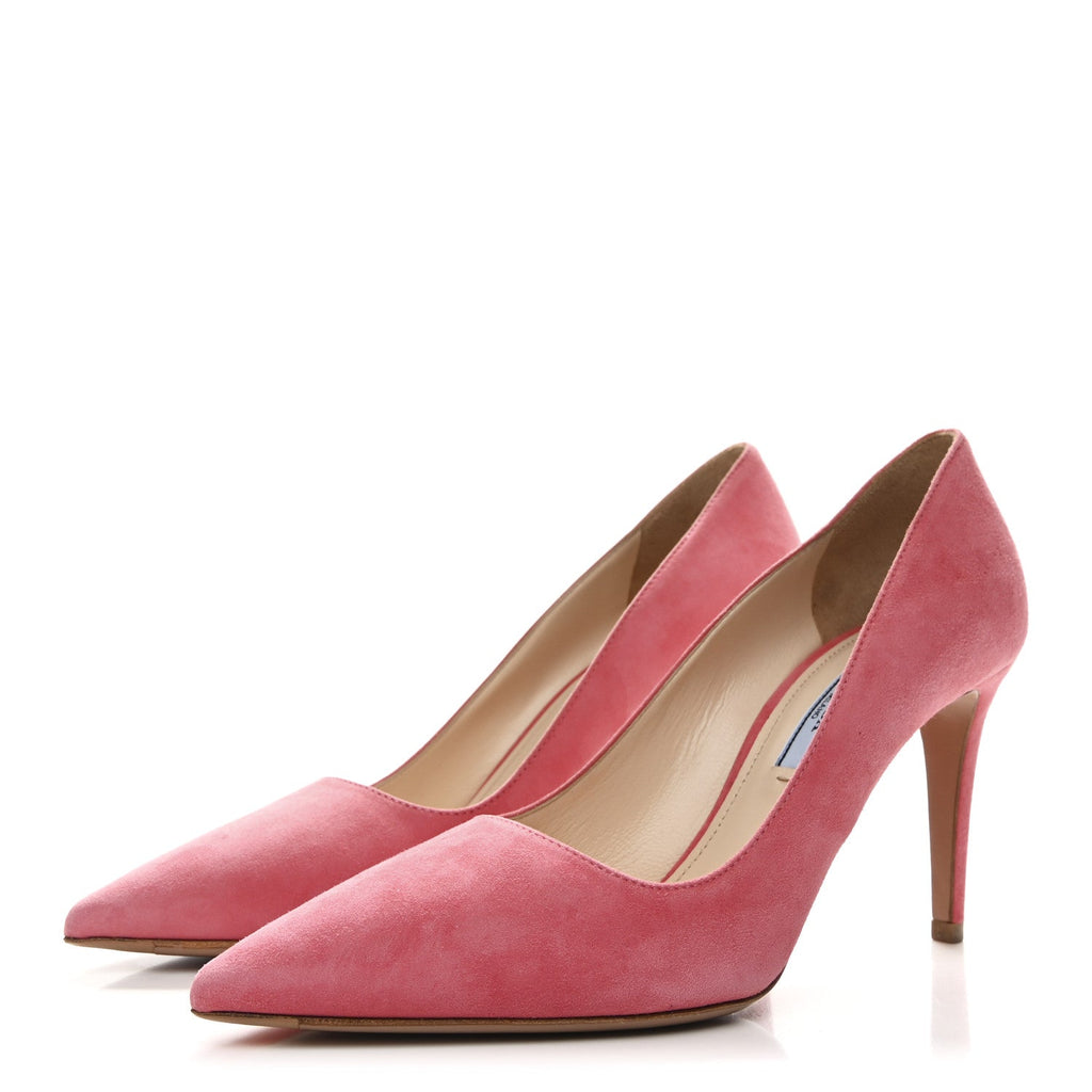 Prada Camoscio Basic 90mm Pumps 37 Geranio